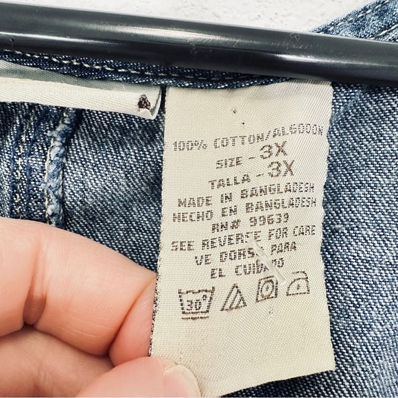 Vintage Expressions Plus Size Denim Jean Sleeveless Button Down Dress Size 3X - Picture 6 of 12